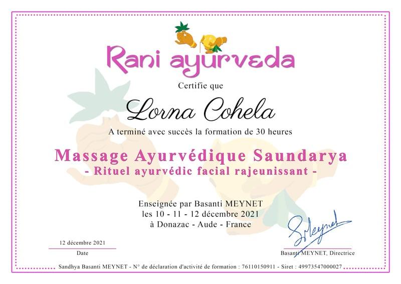 Formation massage ayurvédique